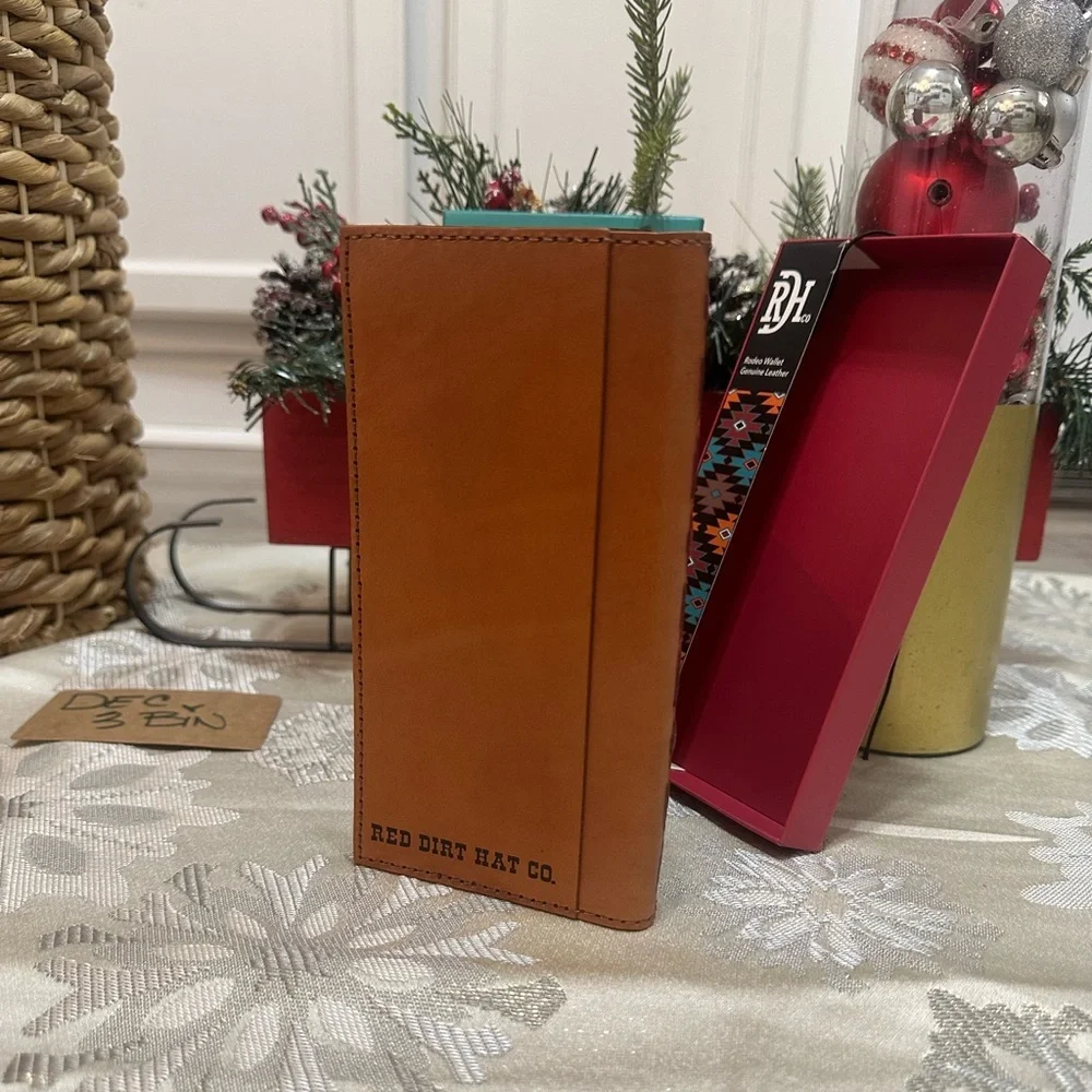 New Red Dirt Hat Co Unisex Wallet Rodeo Leather Southwest RedTan 23111876W16